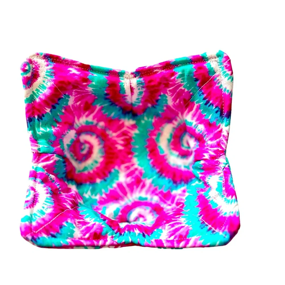 Hand Crafted Colorful Tie Dye Microwave Medium to Large Bowl Cozy Fabric Cotton
